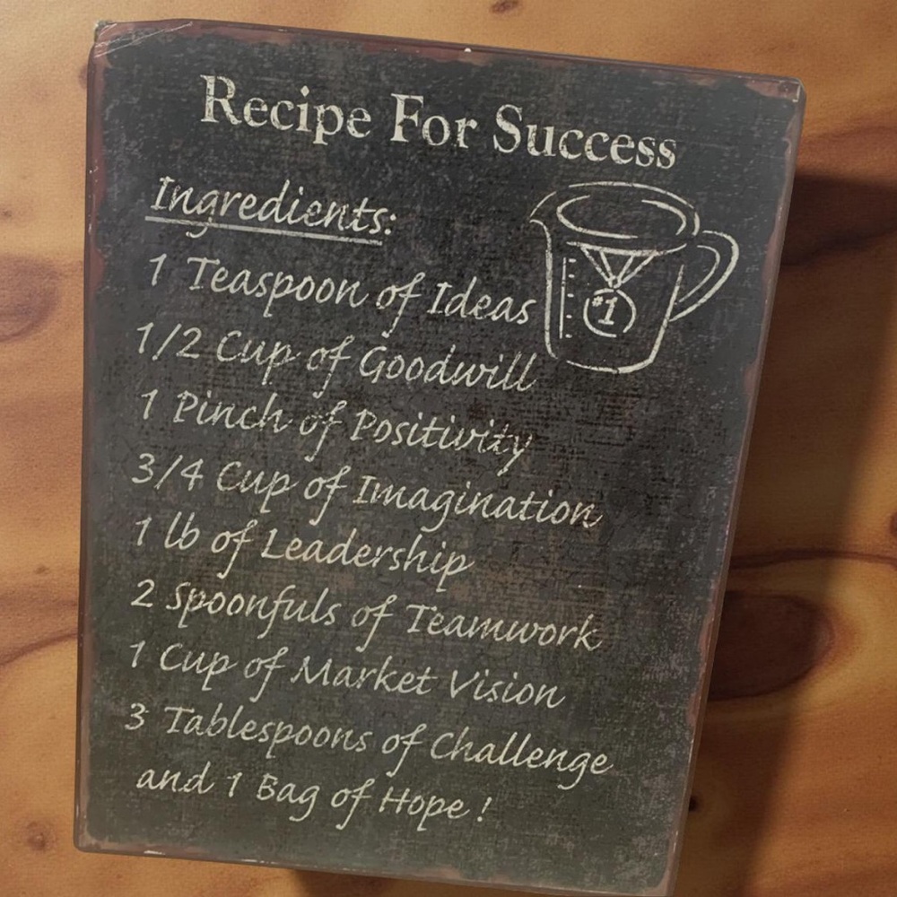 Chalkboard Style Recipe for Success Plaque